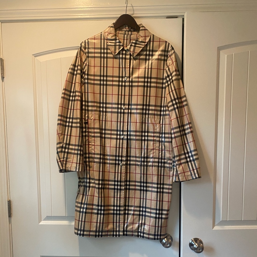 Vintage Burberry Raincoat Nova Check Coated Nylon